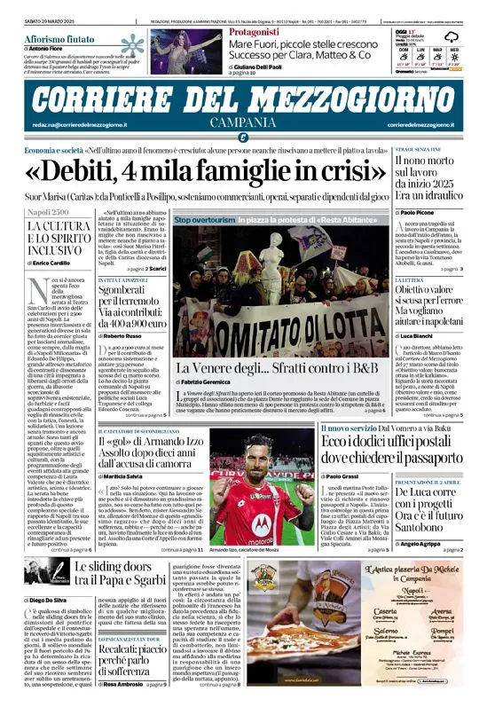 Prima-pagina-corriere del mezzogiorno-del-2025-03-31